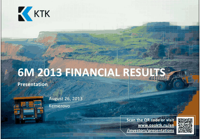 Presentation of 6M 2013 unaudited Financial Results (IFRS)