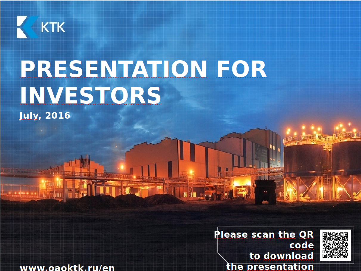 Presentation for investors, july 2016